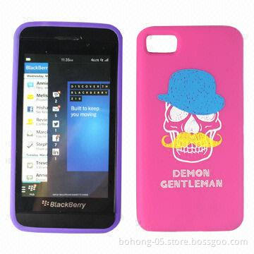 Cases for RIM's BlackBerry Z10, Made of Silicone, Screen Printing Silicone Sleeve